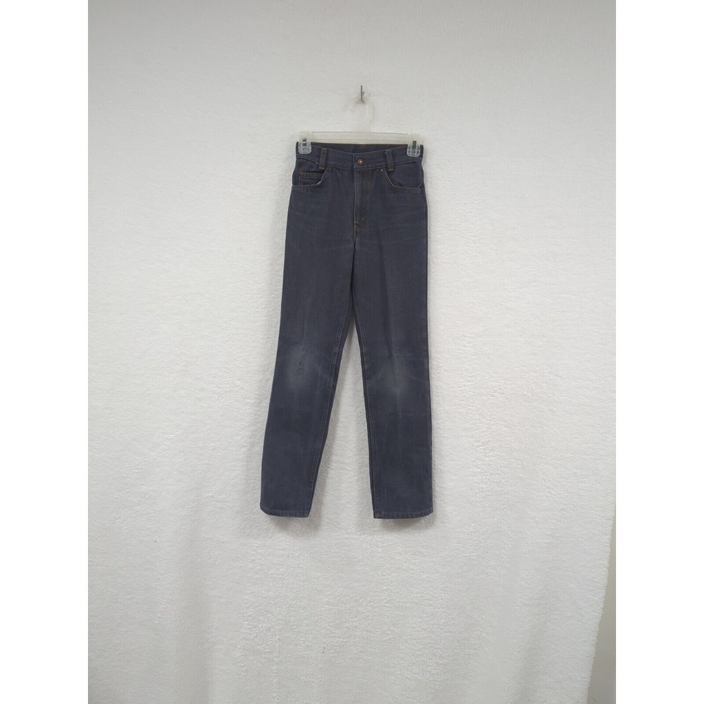 RARE Vintage Sears Skinny Black Gray Perma Press Straight Jeans Petite 2 Reg
